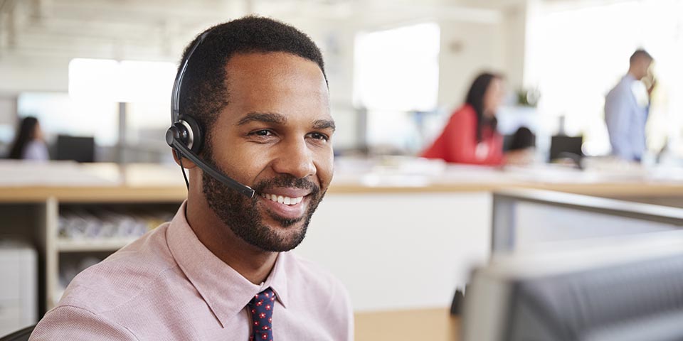 customer service agent on a headset